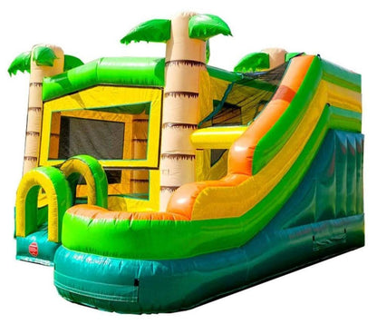 Inflatable Jungle Bounce House With Slide