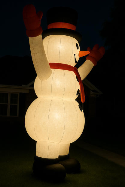 Large Inflatable Snowman with lights