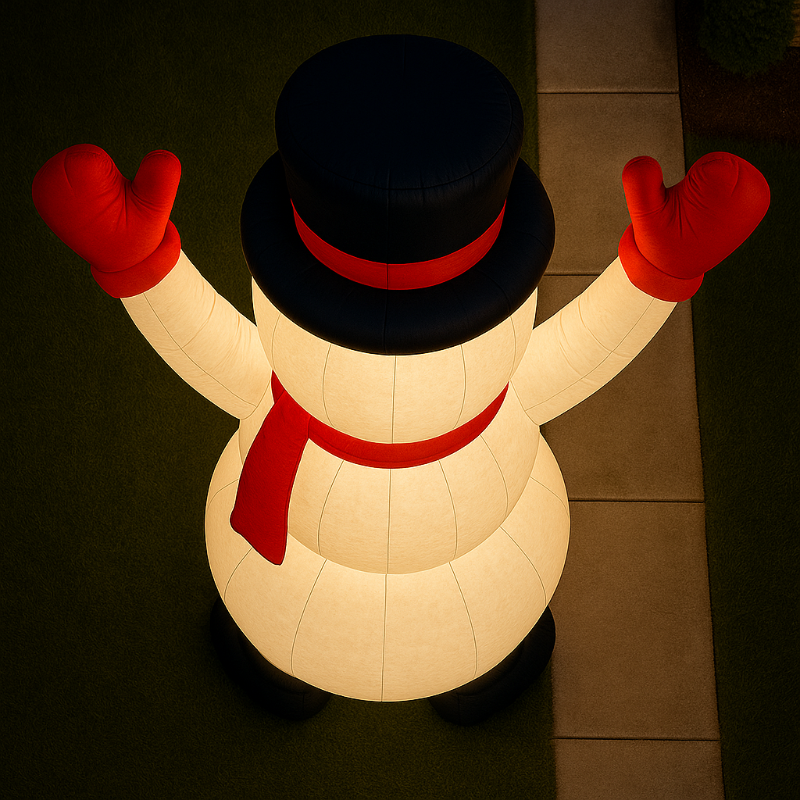 Large Inflatable Snowman top view