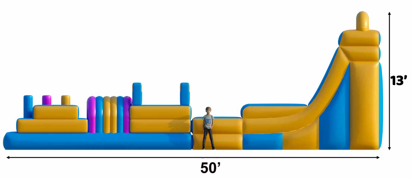 Mega Ninja Inflatable Obstacle Course Side