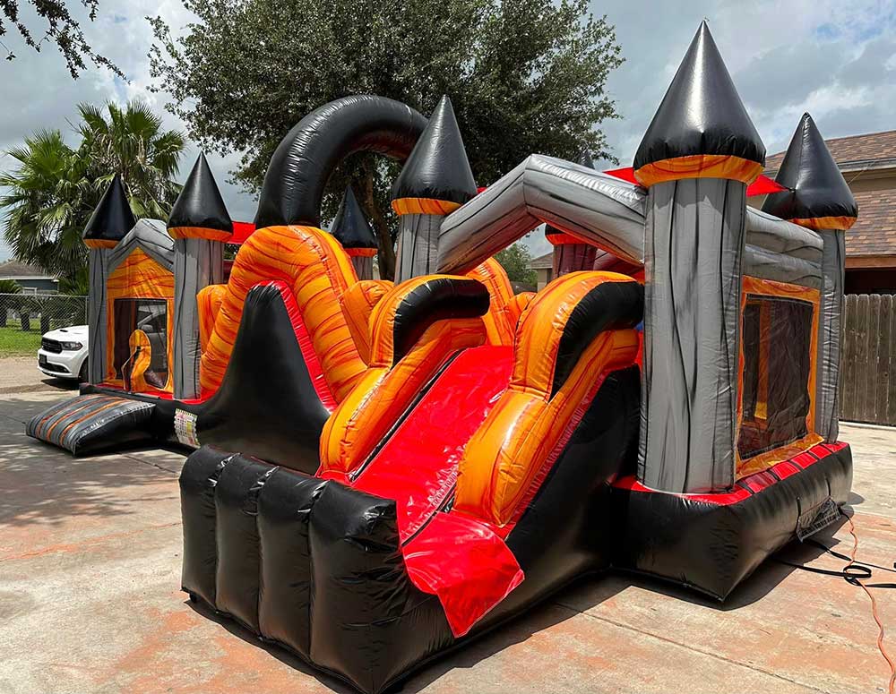 Obstacle Course Bounce House Combo With Slide