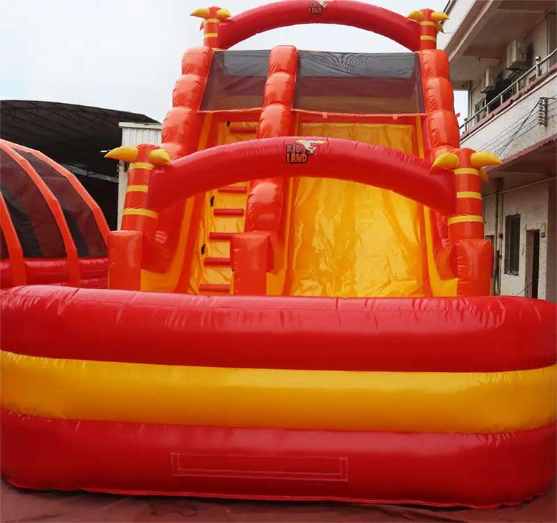 Orange Inflatable Water Slide Front
