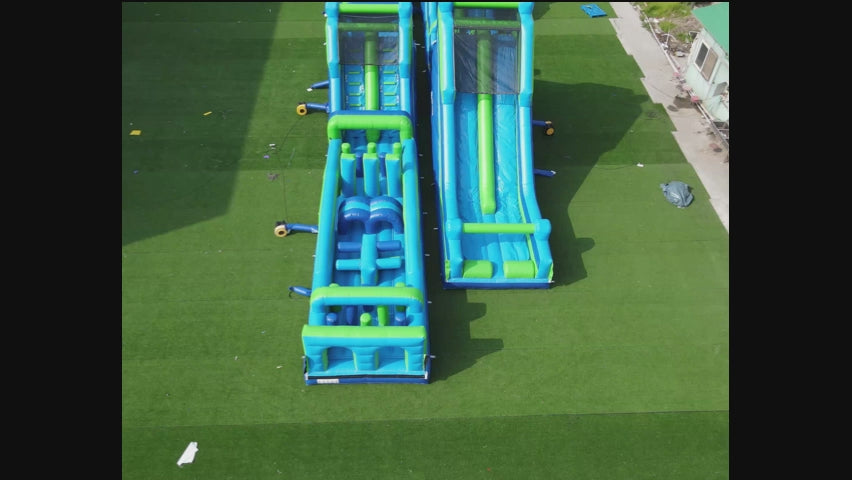 200ft Inflatable Obstacle Course Video