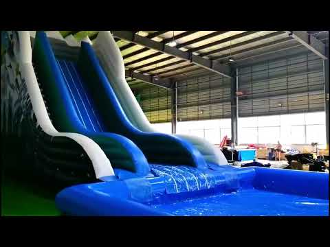 Large Inflatable Water Slide With Pool Video
