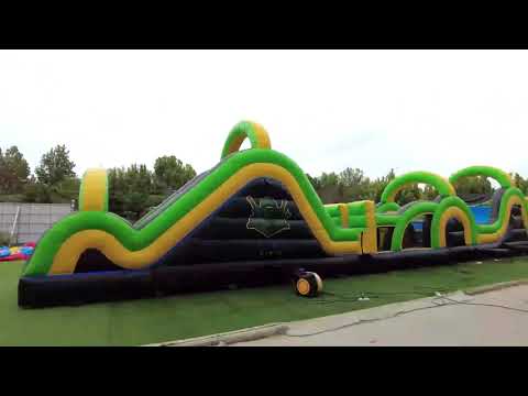 Large Inflatable Radical Rush Obstacle Course Video
