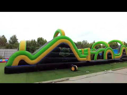 Large Inflatable Radical Run Obstacle Course Video