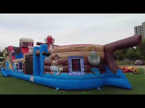 Inflatable Pirate Ship Obstacle Course Video