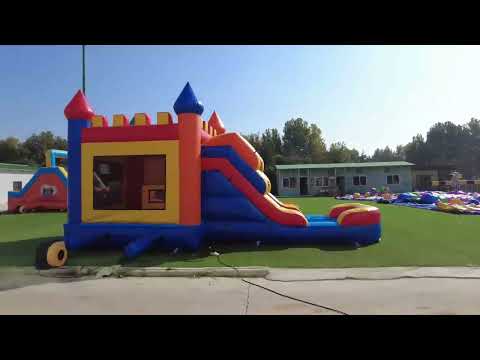 Wet or Dry Castle Bounce House With Slide Video