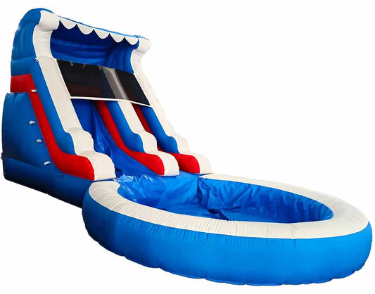 Red White Blue Inflatable Water Slide