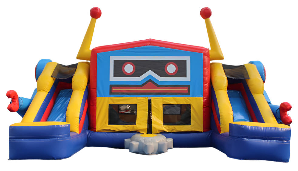 Robot Bounce House With 2 Slides