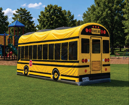 school bus bounce house back
