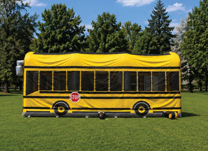 school bus bounce house side