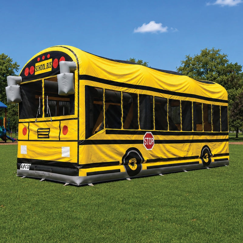 school bus bounce house side front