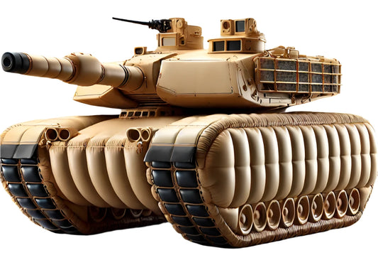 tan inflatable military tank decoy