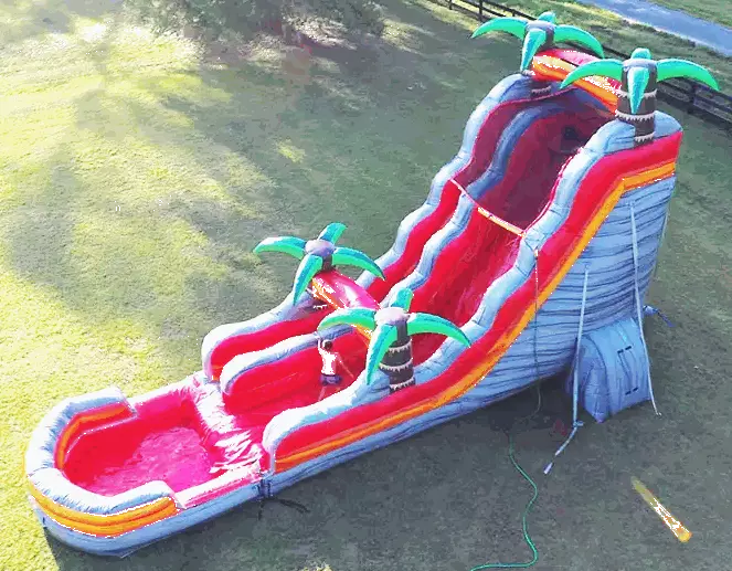 Tropical Jungle Inflatable Water Slide Top View