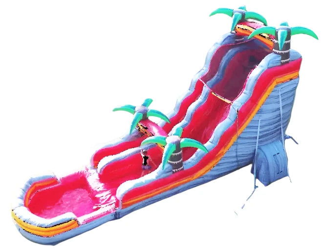 Tropical Jungle Inflatable Water Slide Top View