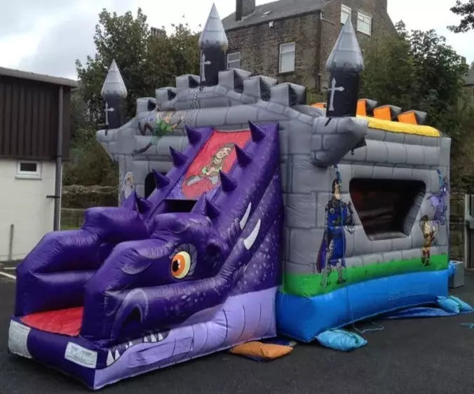Hot Sale EN14960 Purple Dragon Castel Bounce House Dragon for Sale