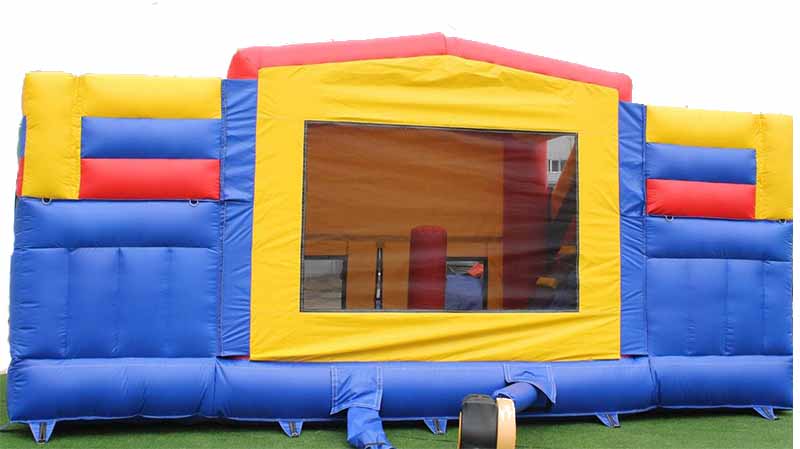 Commercial Bounce House With 2 Slides Back View