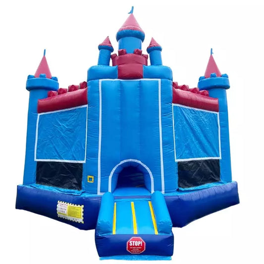 Blue & Red Bouncy Castle With Slide Back