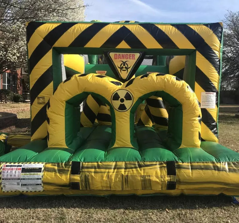 construction zone inflatable obstacle course 2 lanes