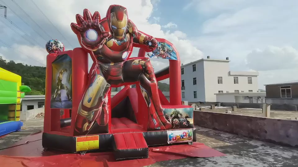 Iron Man Bounce House With Slide – inflatableisland.co