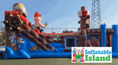 Inflatable Pirate Ship Obstacle Course