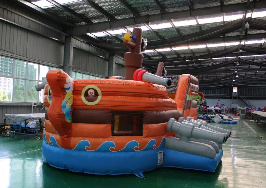 Pirate Ship Inflatable Bounce House Front