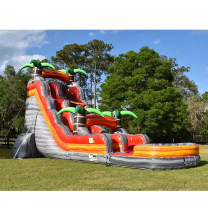 palm tree inflatable water slide with pool