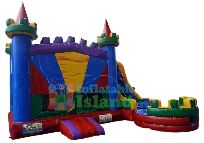 Multicolor Castle Bounce House With Slide