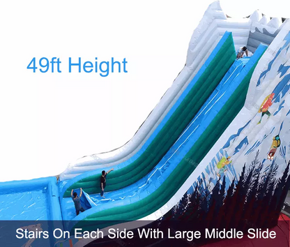 49ft Inflatable Middle Water Slide With Pool