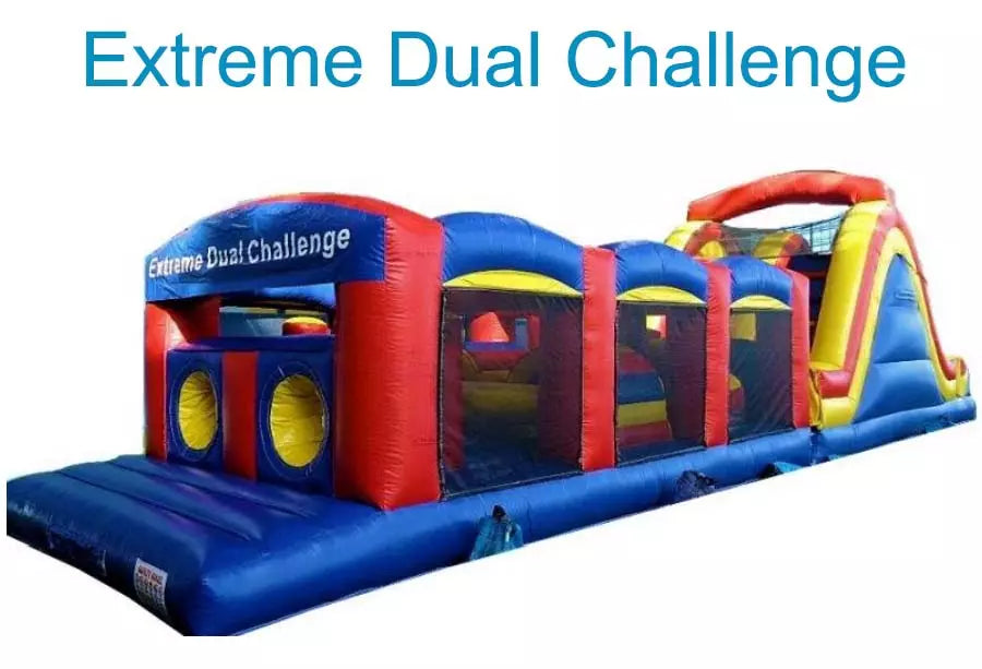 Inflatable Dual Game 51ft Extreme Dual Challenge Inflatable Obstacle Course ...