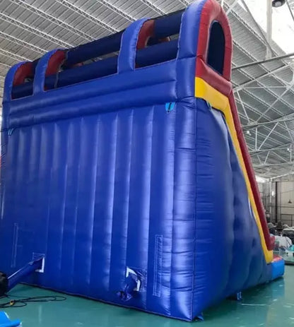 Retro Double Lane Inflatable Water Slide With Large Pool