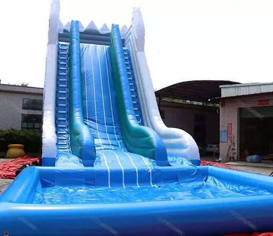 Wide Middle Inflatable Slide w/Pool
