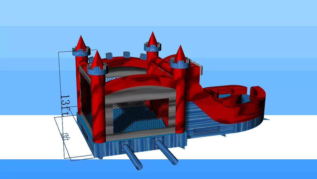 Castle Bounce House With Slide 13ft Tall