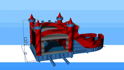 Castle Bounce House With Slide 13ft Tall