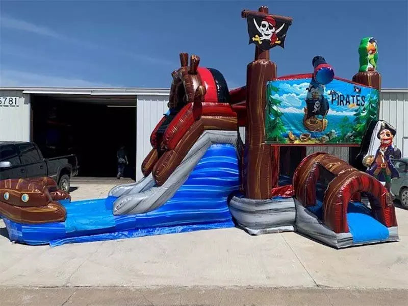 Inflatable Pirate Ship Bounce House With Slide
