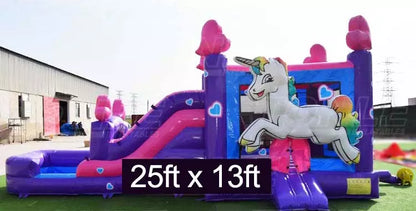 Unicorn Bounce House With Slide