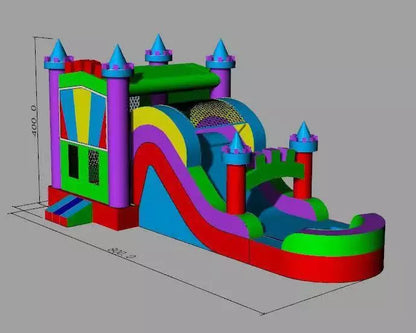 Inflatable Castle Bounce House With Slide and Pool
