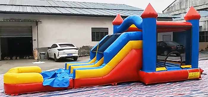 Inflatable Double Slide Bounce House Combo Side View