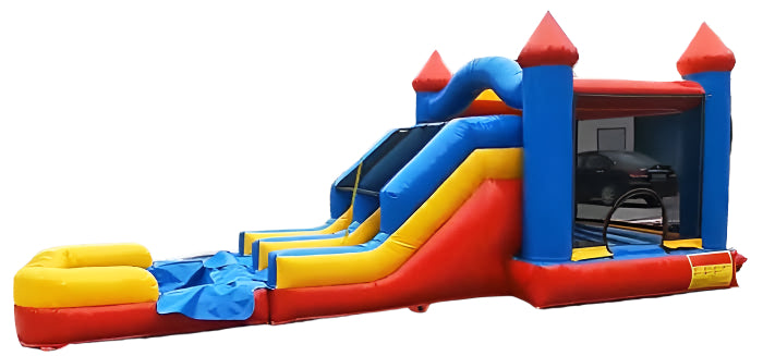 Inflatable Double Slide Bounce House Combo Side View