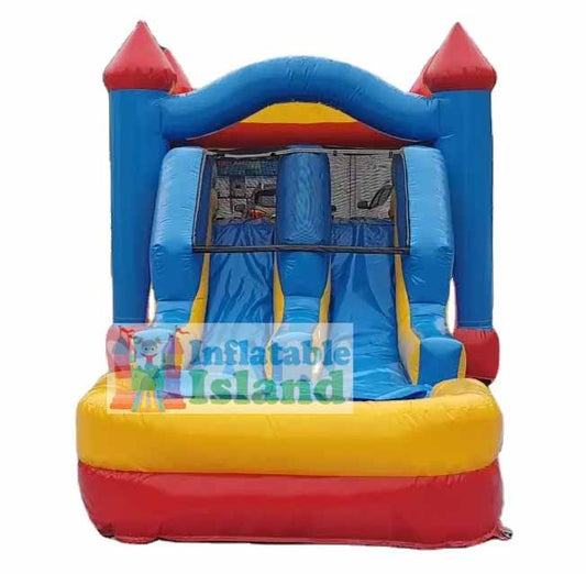 Inflatable Double Slide Bounce House Combo - Wet or Dry