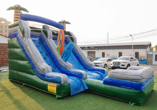 Palm Tree Surf Boards Inflatable Water Slide - Wet or Dry