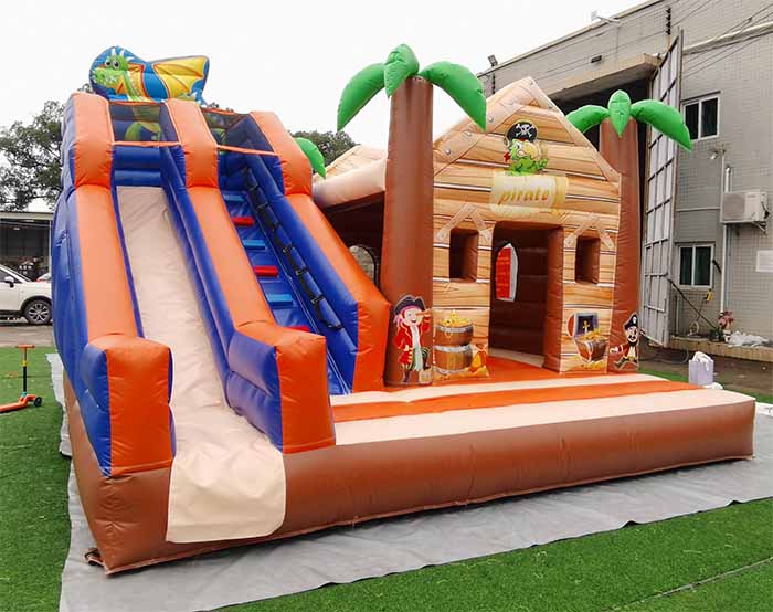Pirate Jungle Inflatable Bounce House With Slide