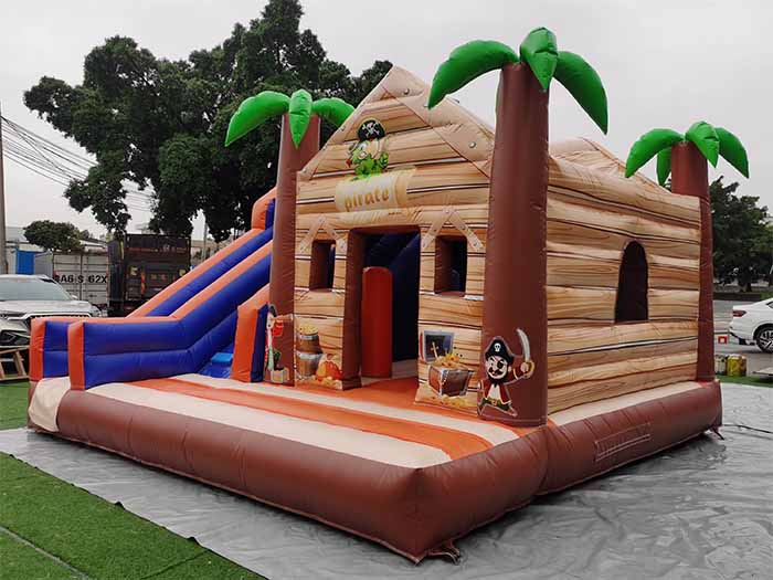 Pirate Jungle Inflatable Bounce House With Slide