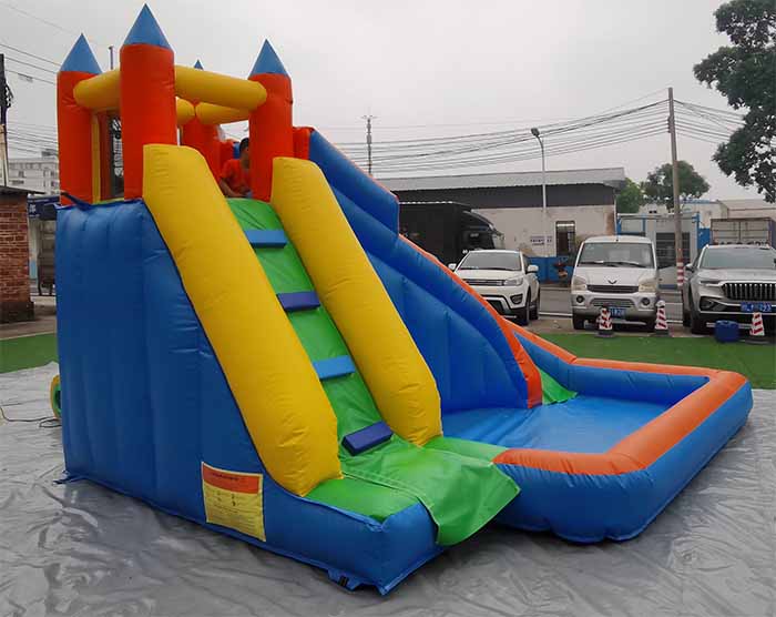 Small Inflatable Slide With Pool Wet or Dry inflatableisland