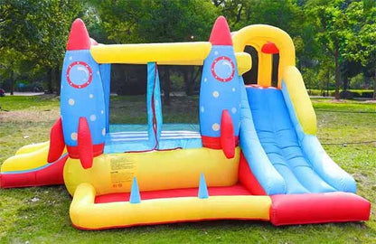 Small Rocket Bounce House With Slide