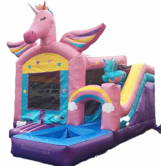 Unicorn Bounce House With Small Slide & Pool